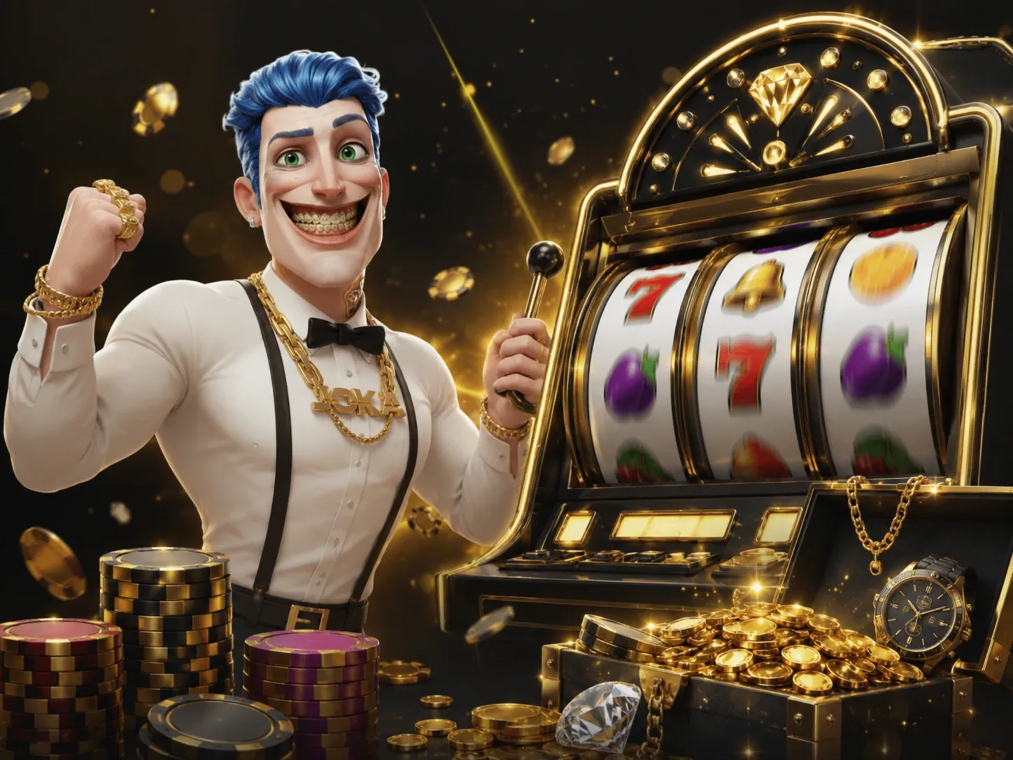 Luxury Slot Machine Jackpot Scen